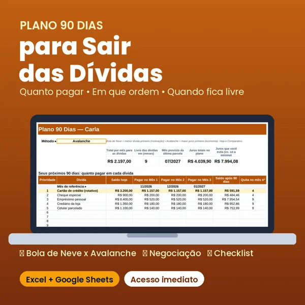 Capa do Plano 90 Dias para Sair das Dívidas