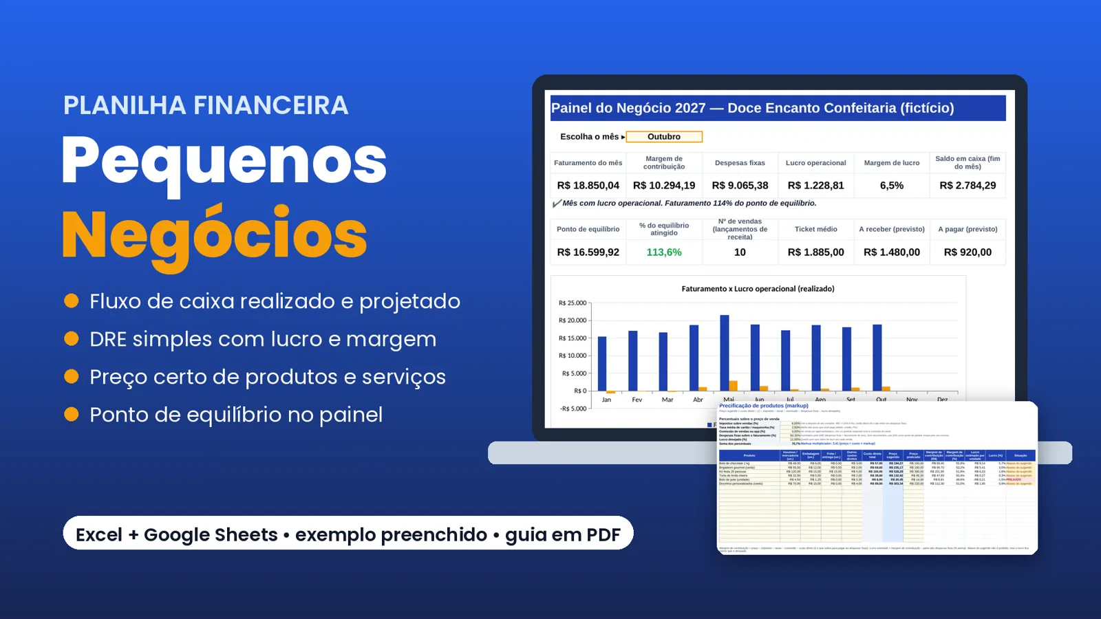 Planilha Financeira para Pequenos Negócios